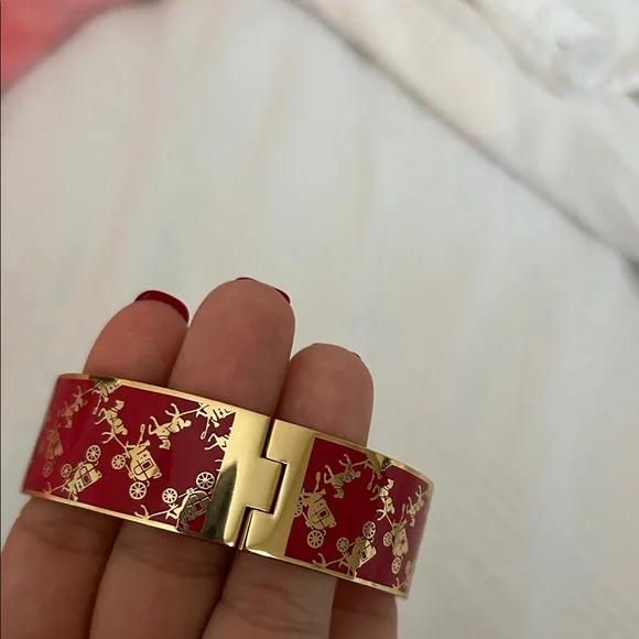 Authentic Signature Coach Hinged Bangle/Bracelet Red - Picture 3 of 12